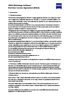 ZEISS Metrology Software End User License Agreement (EULA)のプレビュー画像