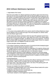 ZEISS Software Maintenance Agreementのプレビュー画像