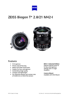 ZEISS Biogon T* 2.8/21 M42-Iのプレビュー画像