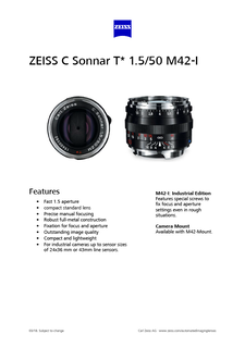 ZEISS C Sonnar T* 1.5/50 M42-Iのプレビュー画像