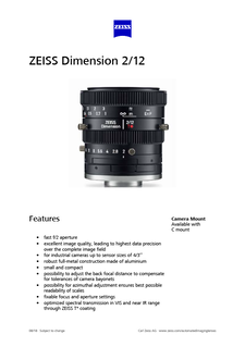 ZEISS Dimension 2/12のプレビュー画像