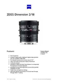 ZEISS Dimension 2/18のプレビュー画像
