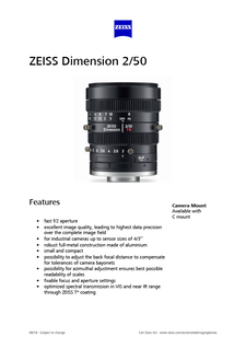 ZEISS Dimension 2/50のプレビュー画像