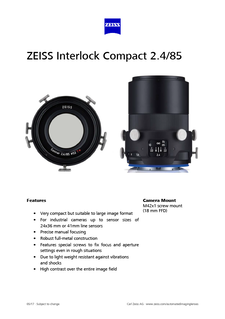 ZEISS Interlock Compact 2.4/85のプレビュー画像