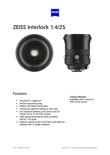 ZEISS Interlock 1.4/25のプレビュー画像