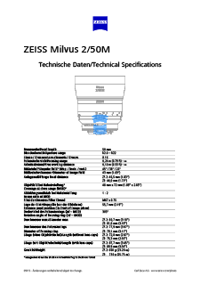 ZEISS Milvus 2/50Mのプレビュー画像