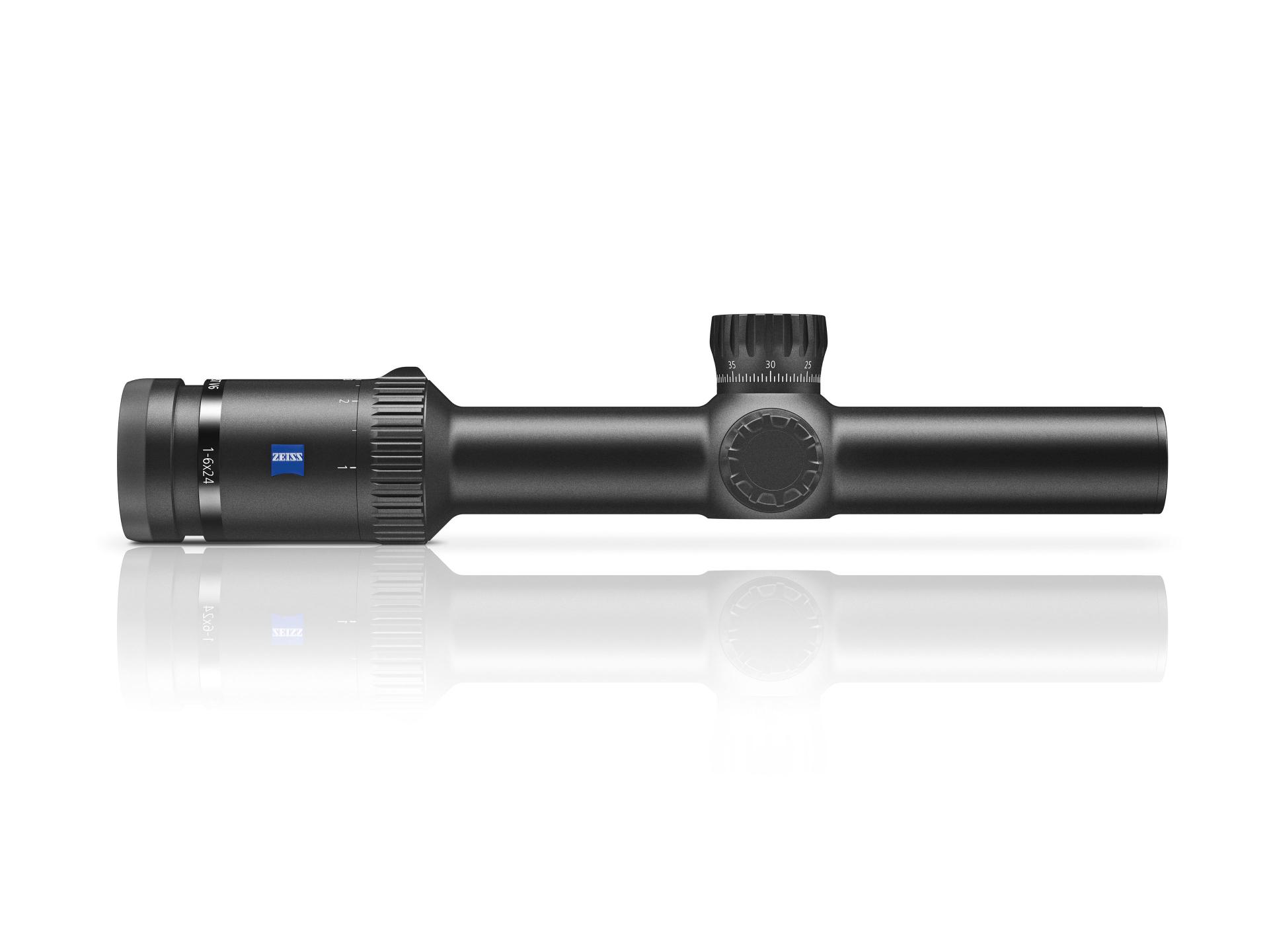 Side profile of the ZEISS Conquest V6 riflescope highlighting its compact design, adjustment turret, and durable build for versatile hunting use.