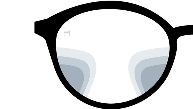 ZEISS SmartLife 遠近両用レンズ Plusの見え方。画像は、レンズを通した光景のイメージです。