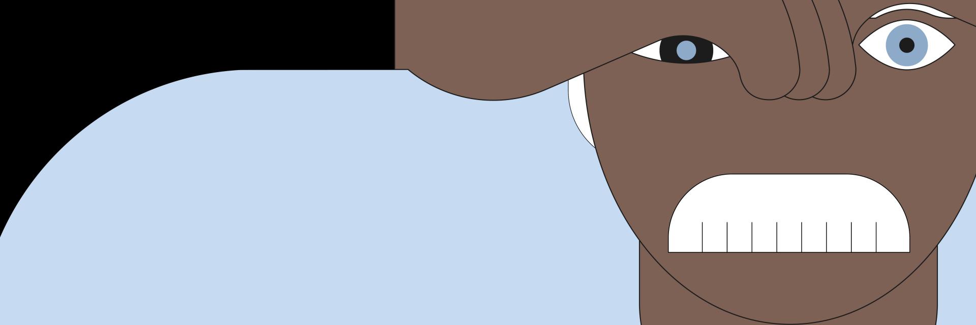 黒の背景に、いろんな形と色のメガネを掛けるさまざまな子供とティーンエイジャーの画像。 