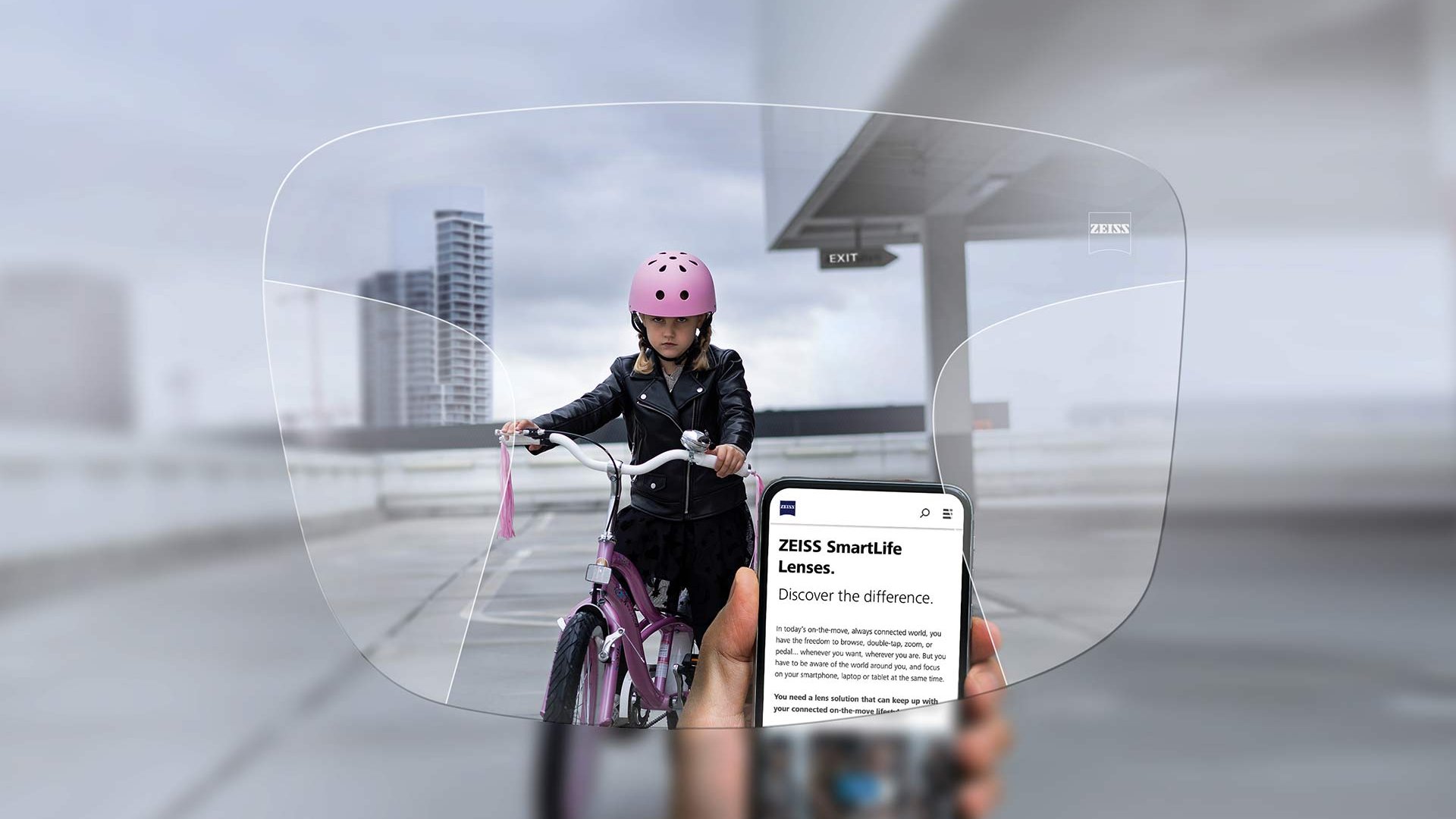ツァイス スマートライフ 遠近両用レンズピュアの見え方。画像は、レンズを通した光景のイメージです。