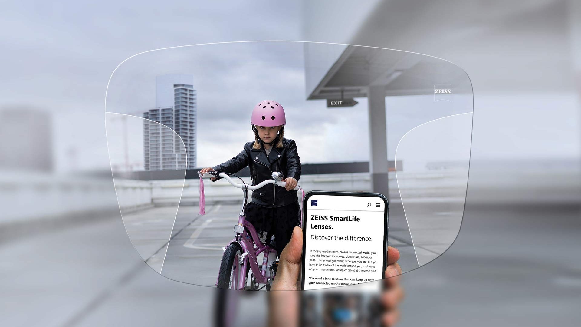 ツァイス スマートライフ 遠近両用レンズ スパーブの見え方。画像は、レンズを通した光景のイメージです。